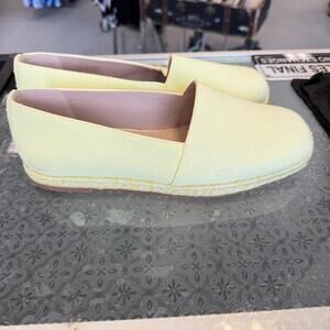 Stuart Weitzman Yellow Canvas Espadrille Size 9.5